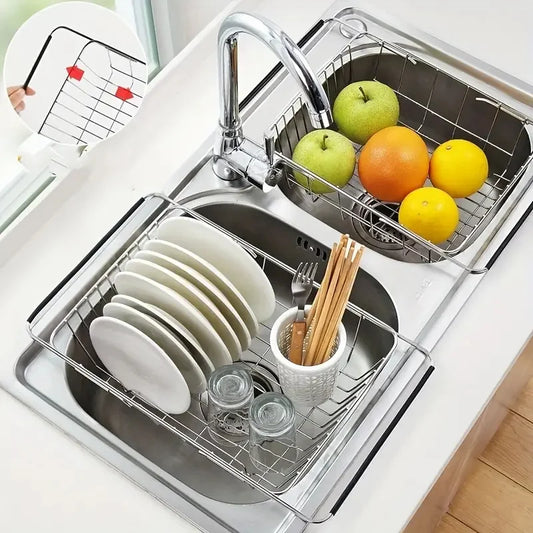 Adjustable Stainless Steel Sink Drain Rack