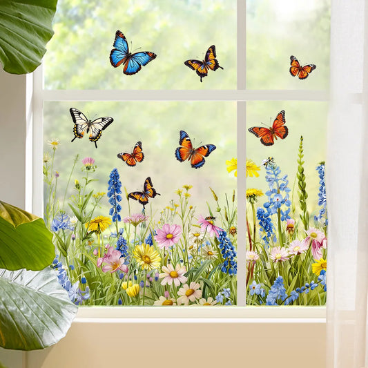 Butterfly Floral Window Decals